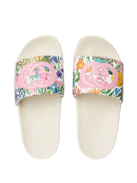 gucci x ken scott logo slides|Ken Scott print women's slide sandal .